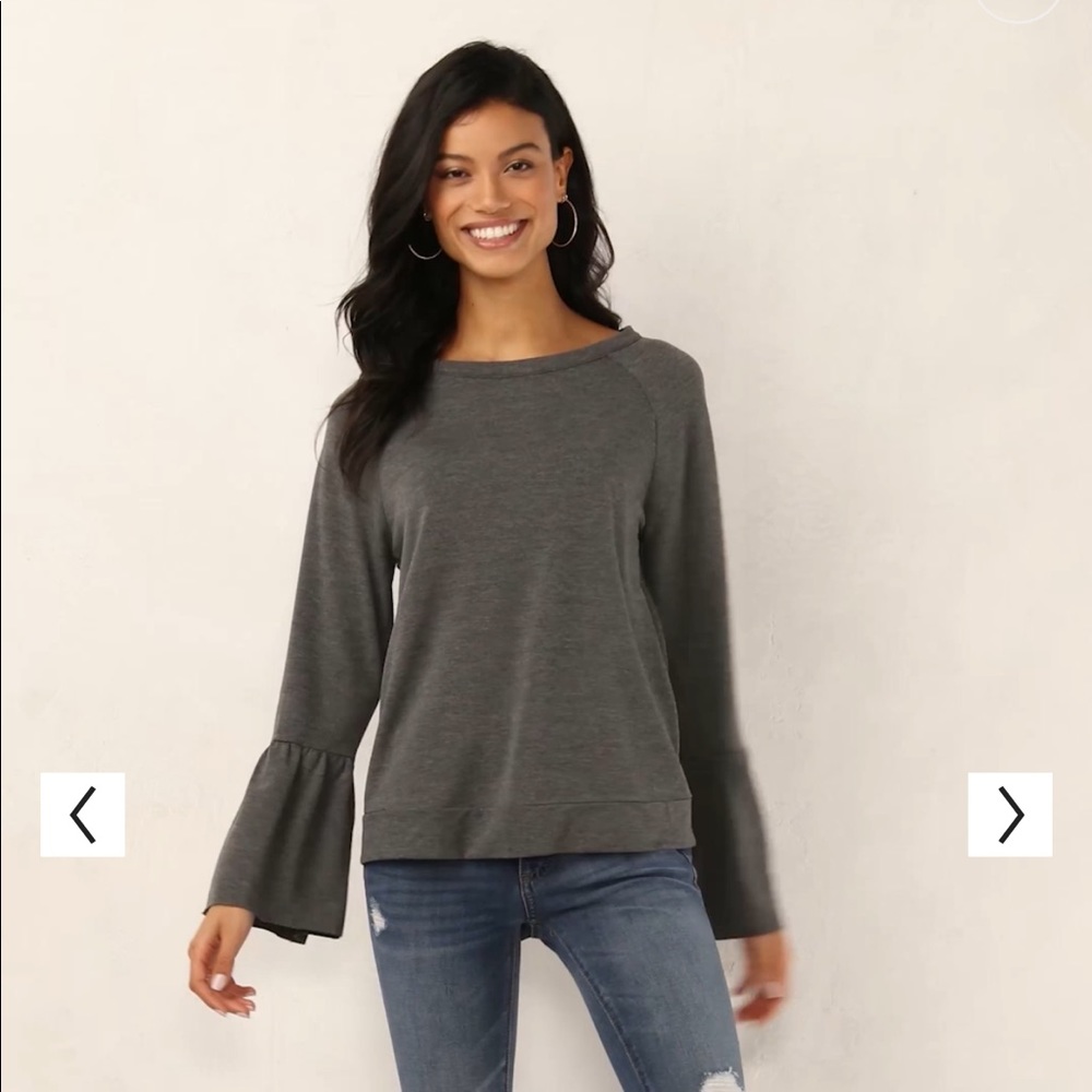 LC Lauren Conrad Weekend Bell-Sleeve Sweatshirt - Picture 1 of 3
